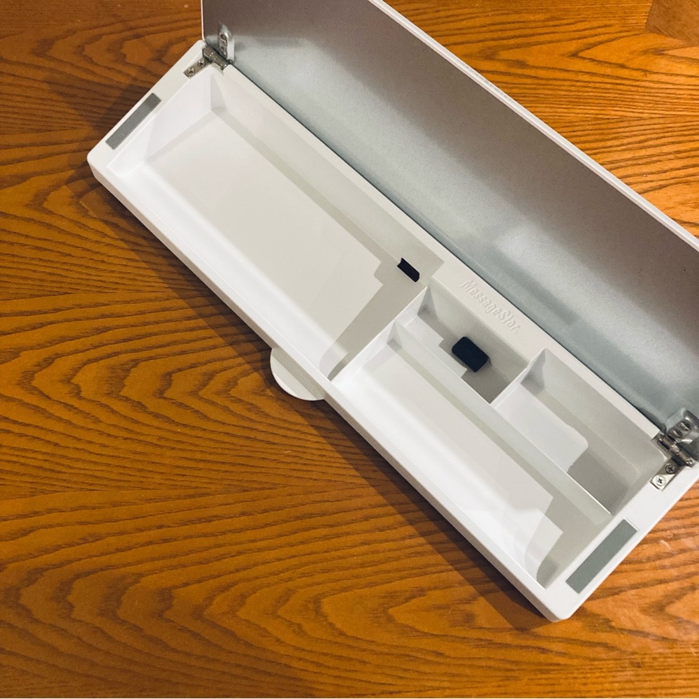 MessageStor Write and Store Glass Desktop Whiteboard and Organizer 18" x 6.5" - Picture 6 of 7